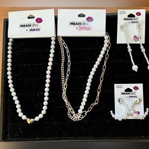 Lot of 4 “Mean Girls” Pearl Jewelry. 2 necklaces & 2 Earrings